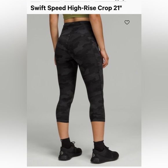 🖤lululemon🖤Swift Speed High Rise Crop 21”, Heritage 365 Camo Deep, Size 16 - Picture 5 of 16